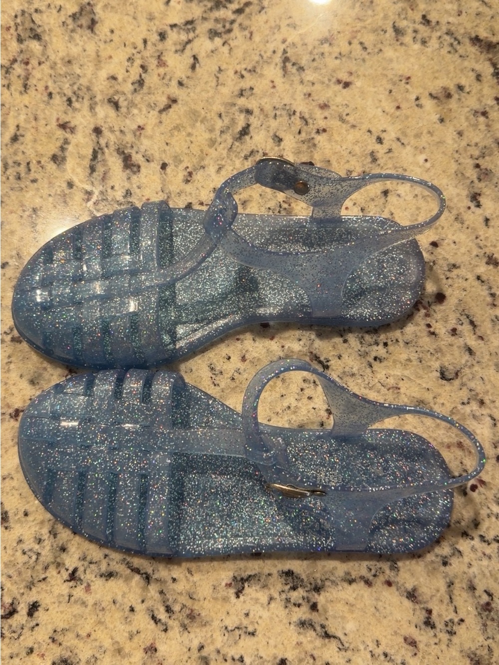 Old Navy Glitter Jelly Sandals in Blue NWOT